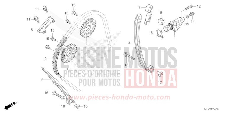 CHAINE A CAMES/TENDEUR de CB1000F "Big One" WOLF SILVER METALLIC (NHD19H) 2026